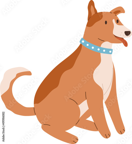 Happy Friendly Dog Cartoon Illustration