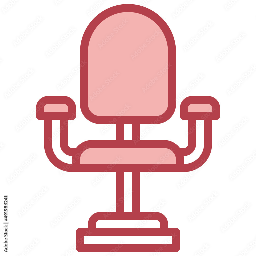 OFFICE CHAIR red line icon,linear,outline,graphic,illustration OFFICE CHAIR red line icon,linear,outline,graphic,illustration