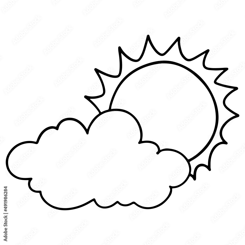 Weather hand drawn, clouds and sun outline design illustration for web, wedsite, application, presentation, Graphics design, branding, etc. Weather hand drawn, clouds and sun outline design illustration for web, wedsite, application, presentation, Graphics design, branding, etc.