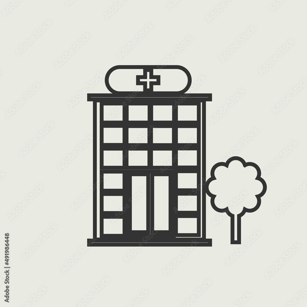 Hospital_building vector icon illustration sign Hospital_building vector icon illustration sign