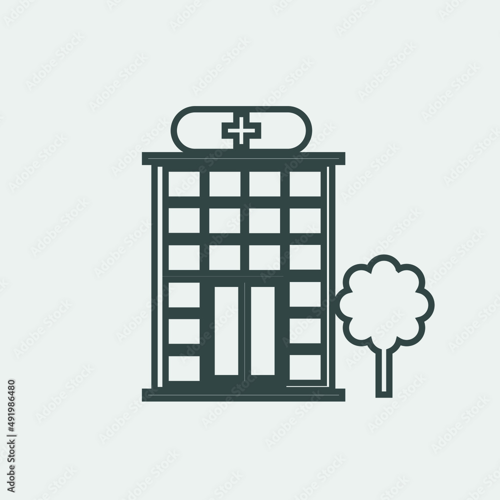 Hospital_building vector icon illustration sign Hospital_building vector icon illustration sign