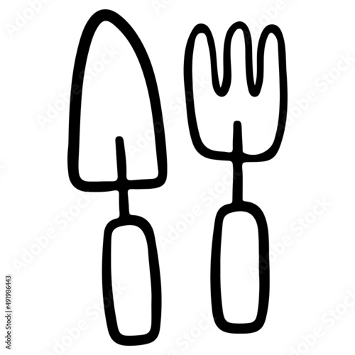 agricultural tools hand drawn outline design illustration for web, wedsite, application, presentation, Graphics design, branding, etc.