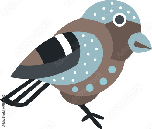 Little Birdie with Beak and Colorful Feather as Flying Winged Creature Illustration