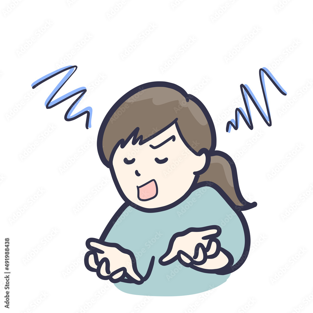 激しく意見を主張する女性のイラスト 激しく意見を主張する女性のイラスト