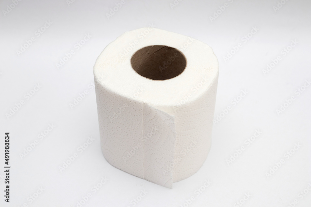 Toilet paper isolated on white background. essential goods Toilet paper isolated on white background. essential goods