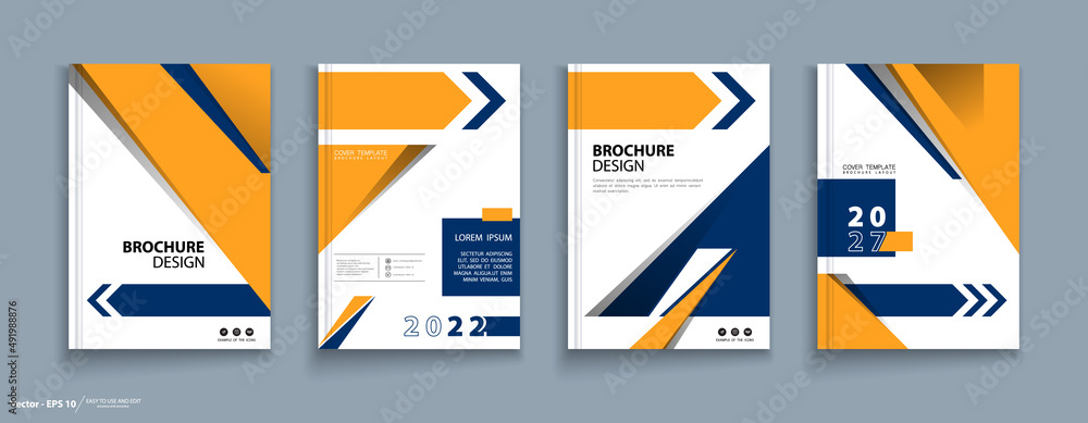 Brochure, cover design, heading. Abstract composition, infographic, flyer font. Modern vector of the first page of art. Blue, orange triangles and arrow design.Business card set. Quote figure sign, a4 Brochure, cover design, heading. Abstract composition, infographic, flyer font. Modern vector of the first page of art. Blue, orange triangles and arrow design.Business card set. Quote figure sign, a4