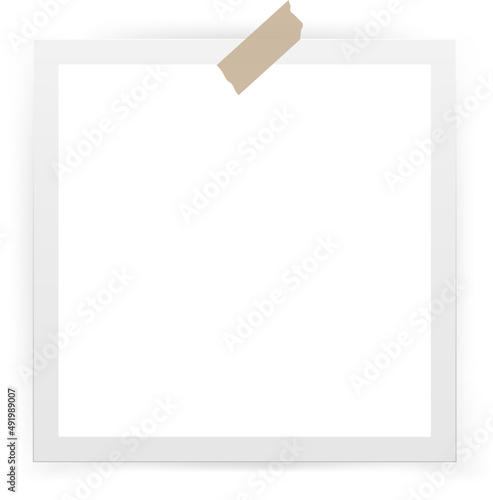 Vintage  empty photo  frame with adhesive tape.