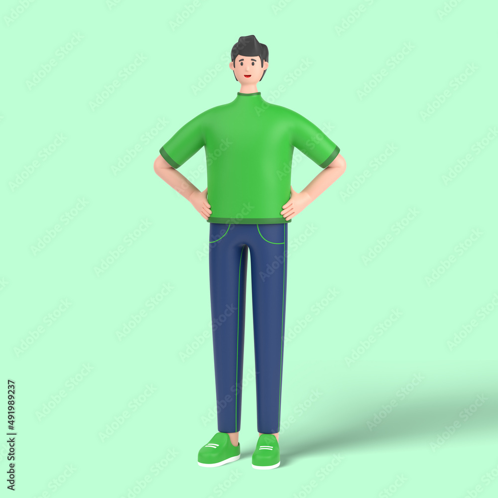 3d male character holding hands on waist pose 3d male character holding hands on waist pose