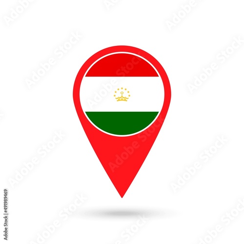 Map pointer with contry Tajikistan. Tajikistan flag. Vector illustration. Free Download Map pointer with contry Tajikistan. Tajikistan flag. Vector illustration. - GFXLoad