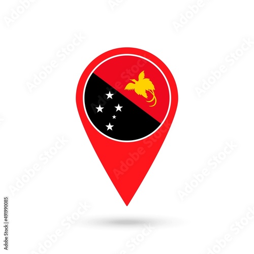 Map pointer with contry Papua New Guinea. Papua New Guinea flag. Vector illustration. Free Download Map pointer with contry Papua New Guinea. Papua New Guinea flag. Vector illustration. - GFXLoad