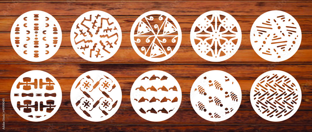 Set of 10 laser cut cnc cut template, stencil Set of 10 laser cut cnc cut template, stencil