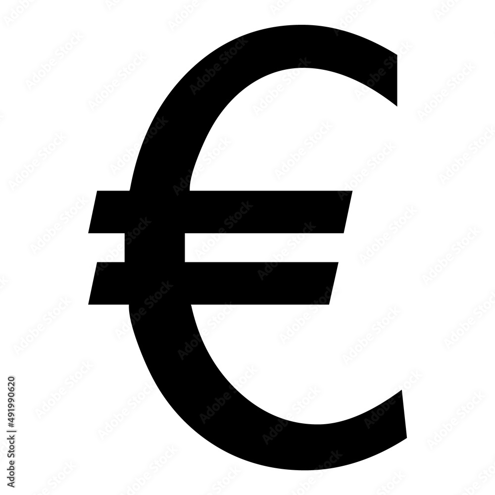 Euro Currency Coin Flat Icon Isolated On White Background Euro Currency Coin Flat Icon Isolated On White Background