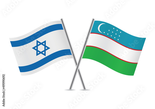 Israel and Uzbekistan crossed flags. Israeli and Uzbek flags, isolated on white background. Vector icon set. Vector illustration. Free Download Israel and Uzbekistan crossed flags. Israeli and Uzbek flags, isolated on white background. Vector icon set. Vector illustration. - GFXLoad