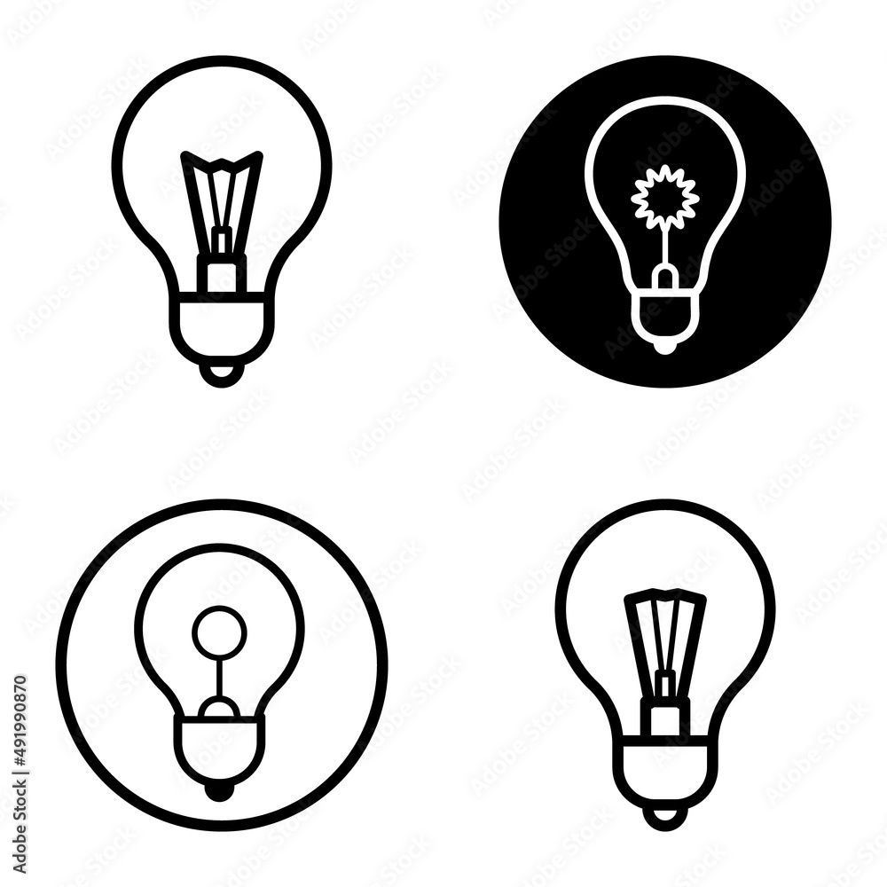 Lightbulbs1-3 Flat Icon Set Isolated On White Background Lightbulbs1-3 Flat Icon Set Isolated On White Background