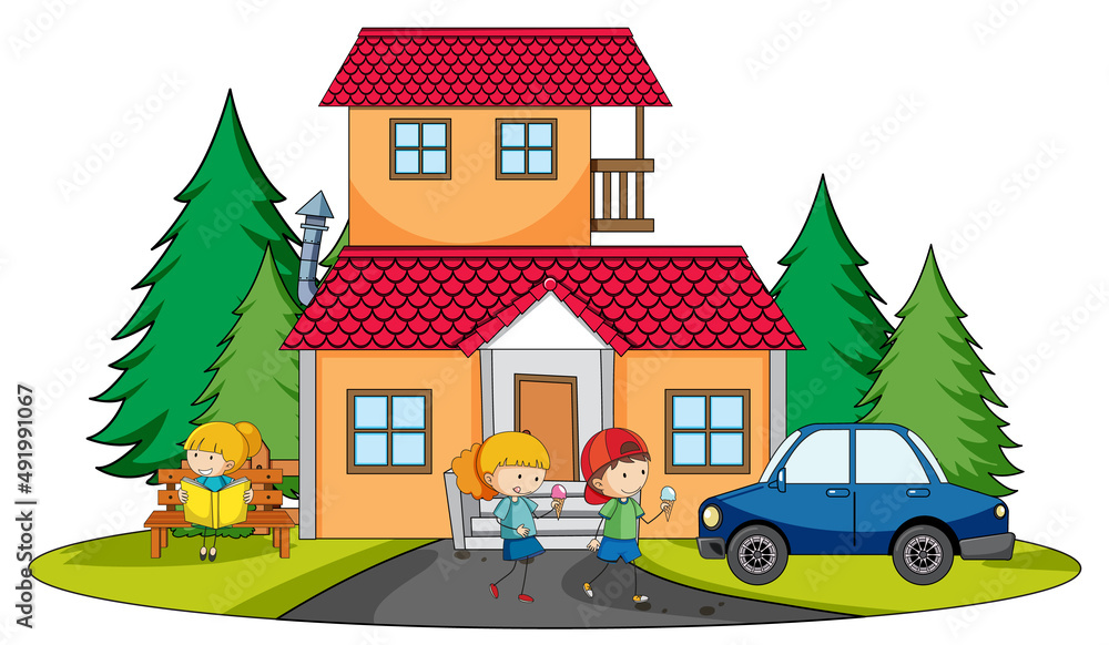 Doodle house cartoon design Doodle house cartoon design