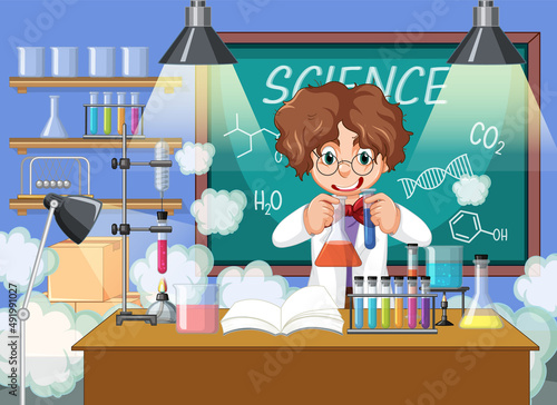 A scientist experiment in the lab