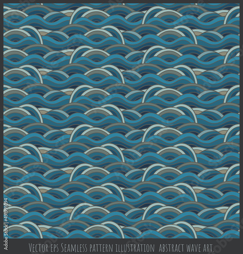 Vector eps Seamless pattern illustration abstract wave art
