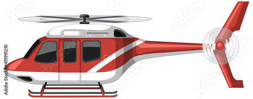 Emergency helicopter on white background