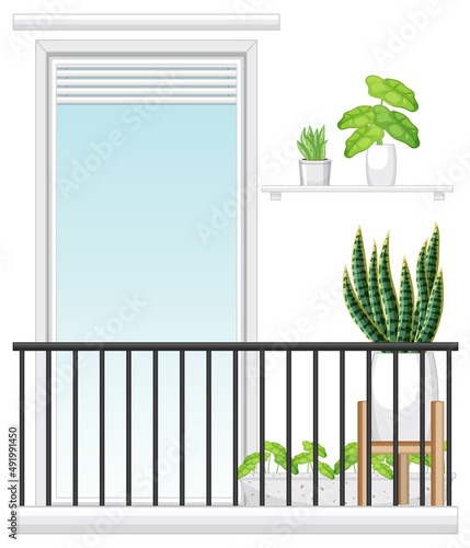 Balcony of apartment building facade