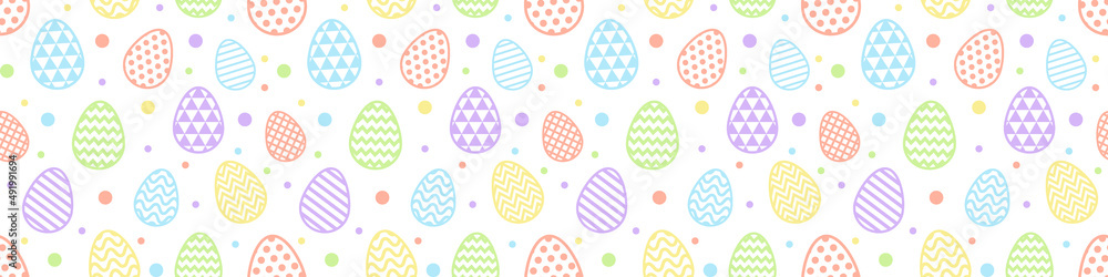 Easter banner with decorative eggs. Seamless pattern. Vector Easter banner with decorative eggs. Seamless pattern. Vector