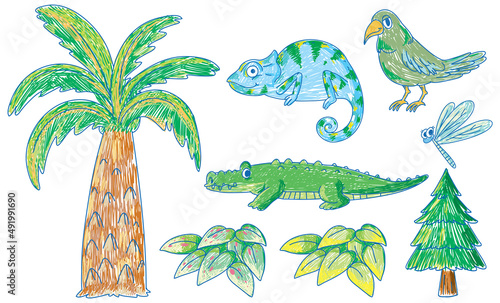 A paper with a doodle design of creature with colour