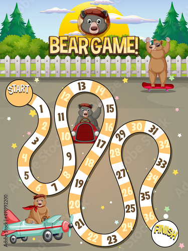 A snake ladder bear game template