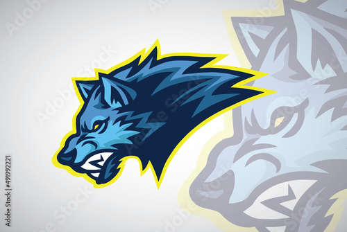 Snarling Wolf Logo Esports Sports Mascot Design Vector Illustration