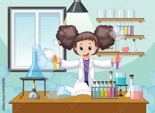 A scientist experiment in the lab