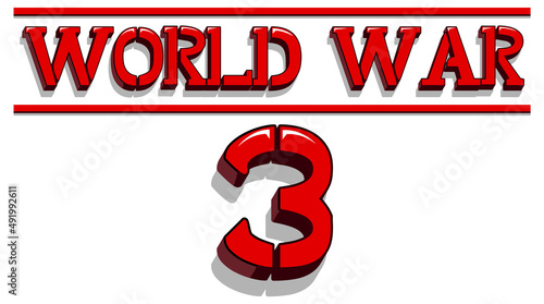 Font design with word world war 3