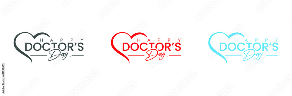 World, international happy Doctor's Day flat vector logo design