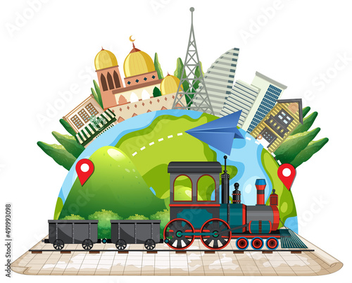 Train with natural scene