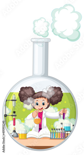 A scientist experiment in the test tube