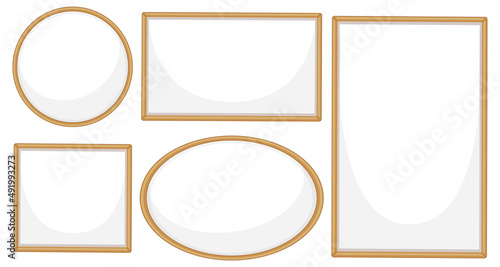 Set of wooden sign banner