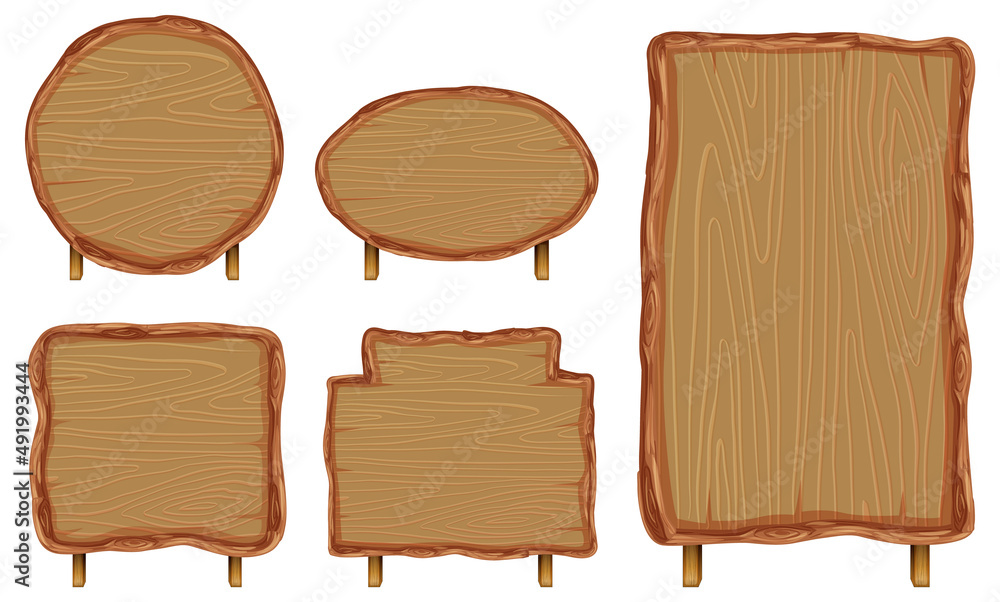 Set of different wooden sign boards Set of different wooden sign boards