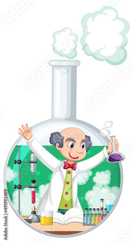 A scientist experiment in the test tube