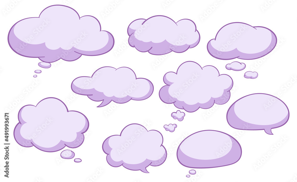 Speech bubble templates on white background Speech bubble templates on white background