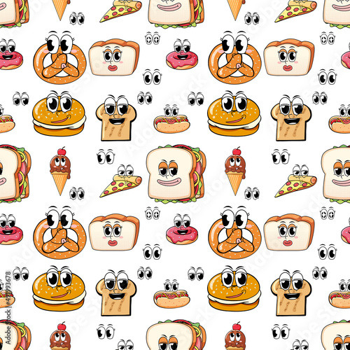 Seamless pattern cartoon on white background