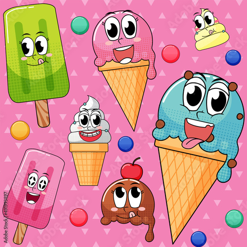 A various sweets on white background