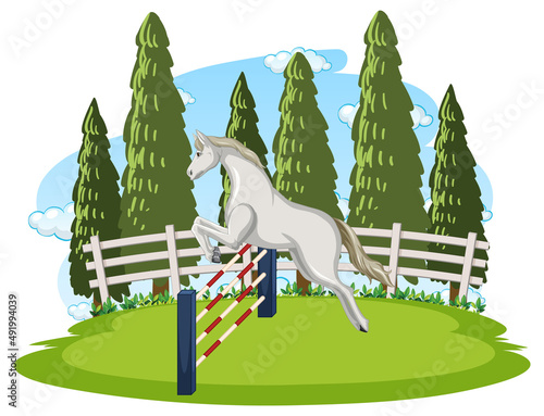 Cartoon jumping horse show