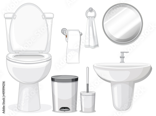 Sanitary wares on white background