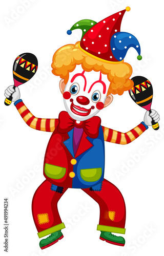 Colourful clown cartoon character