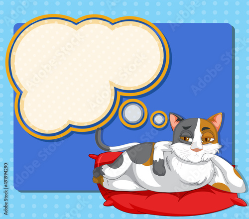 A cat thinking with an empty callout