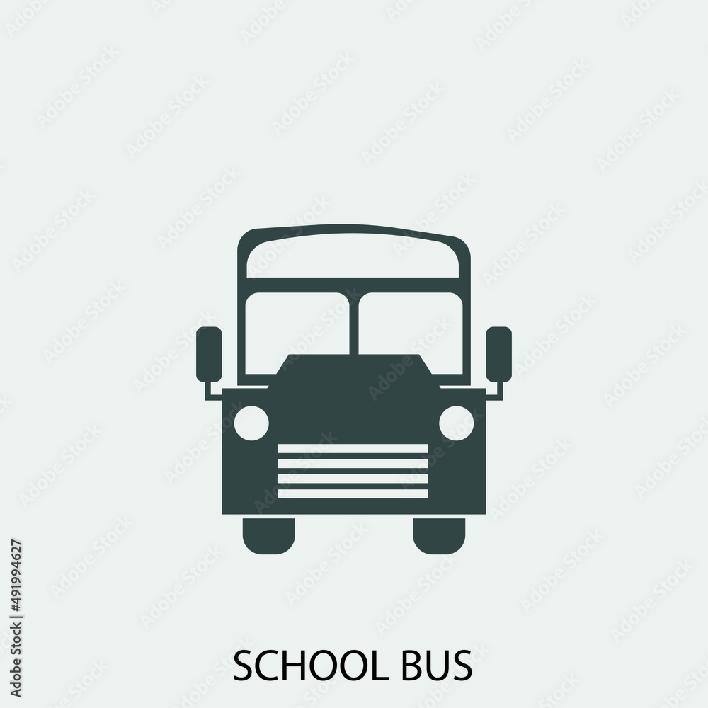 School_bus vector icon illustration sign