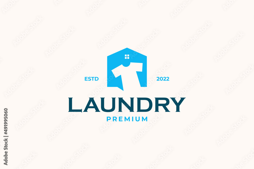 Laundry service logo with shirt icon design Laundry service logo with shirt icon design