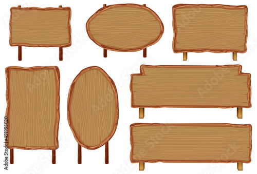 Set of different wooden sign boards