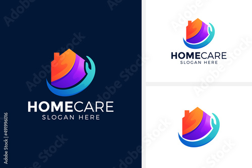 home care logo design vector illustration