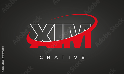XIM creative letters logo with 360 symbol vector art template design photo