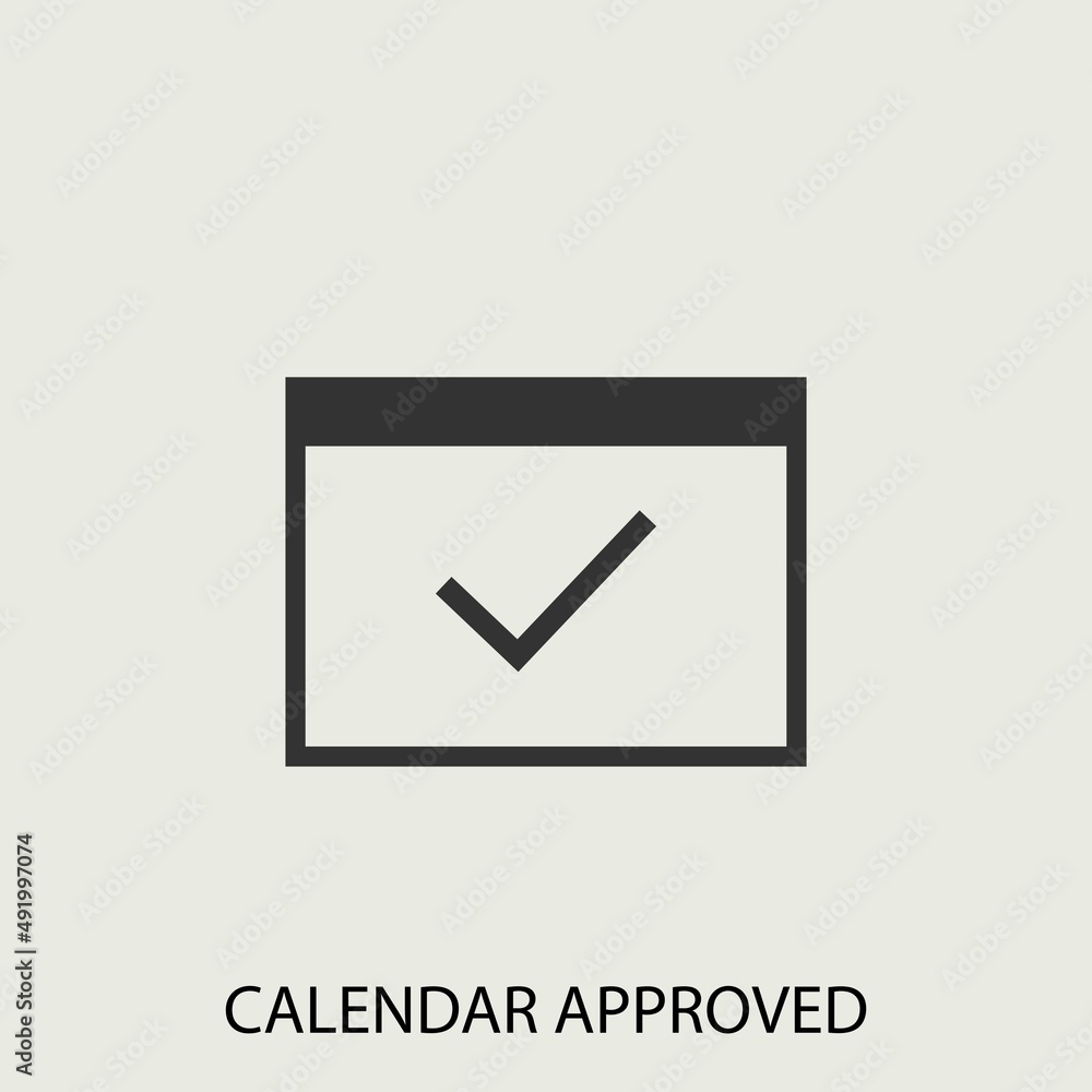 Calendar_approved vector icon illustration sign Calendar_approved vector icon illustration sign