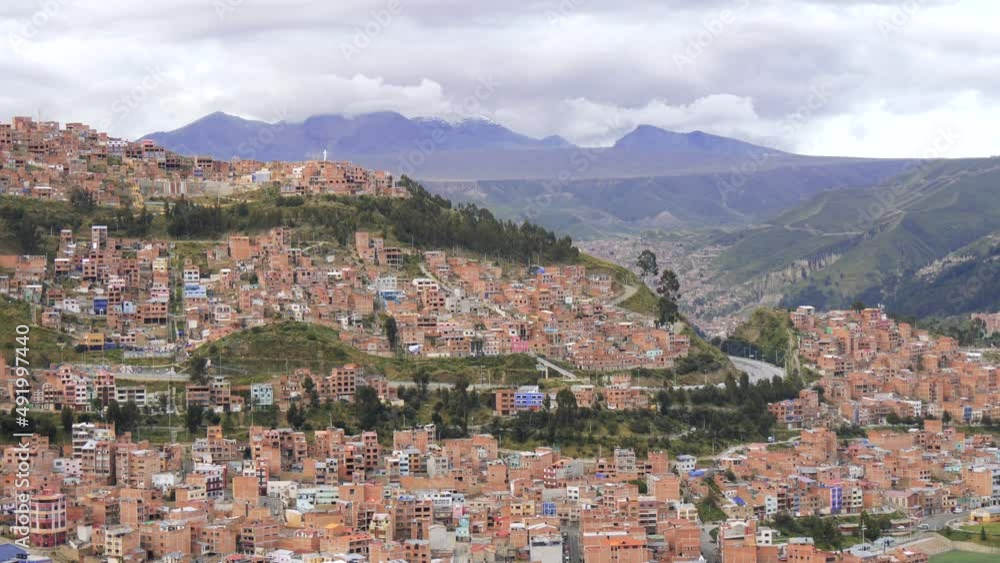Dense Buildings On A Mountain Range And Slopes (La Paz, Bolivia)
