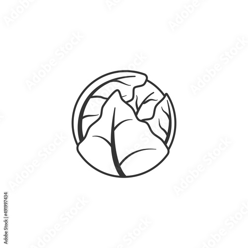Outline icon of brussels sprouts